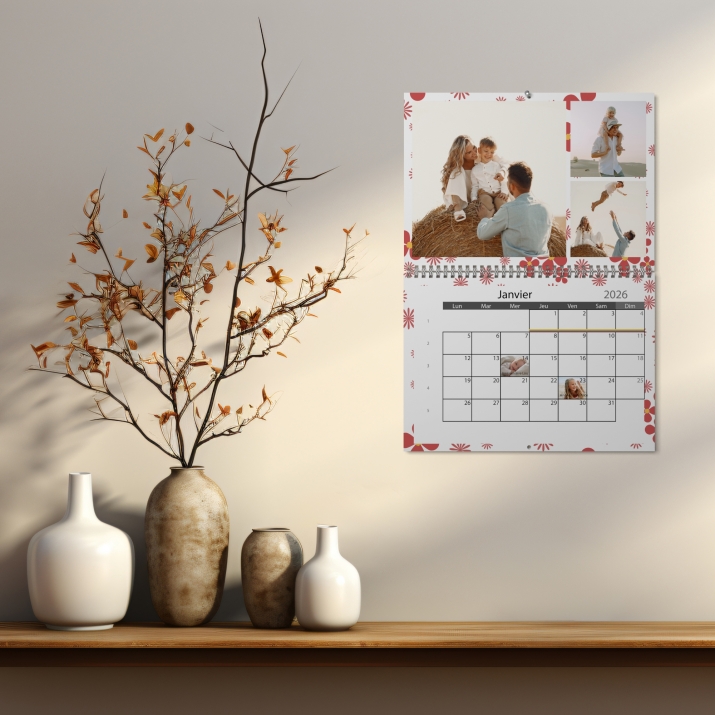 Calendrier photo mural double