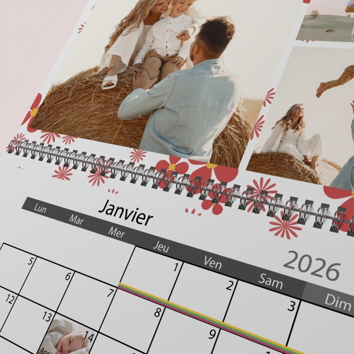 Calendrier photo mural double