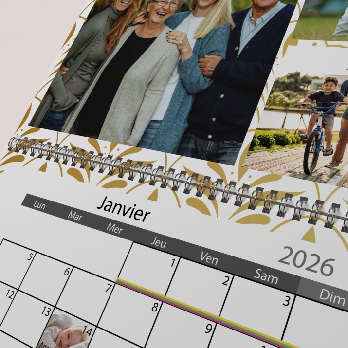 Calendrier Mural 2026 Pour Couple - Organisation Facile Avec Double Emploi Du Temps, Poches Et Autocollants - Design Oiseaux élégant