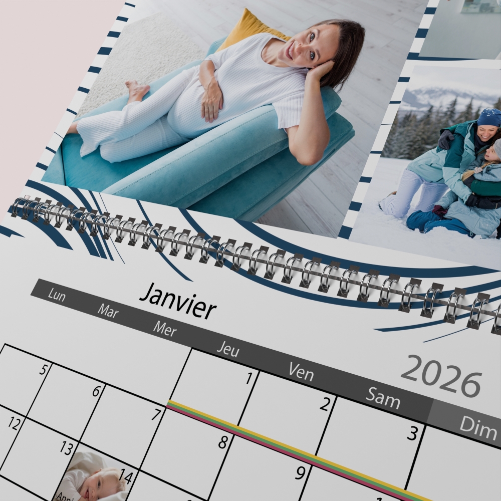Calendrier photo mural double