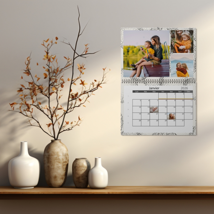 Calendrier photo mural double
