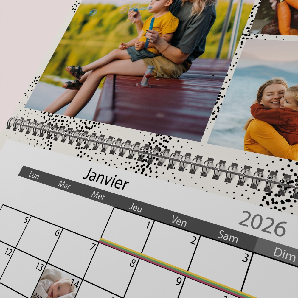 Calendrier photo mural double