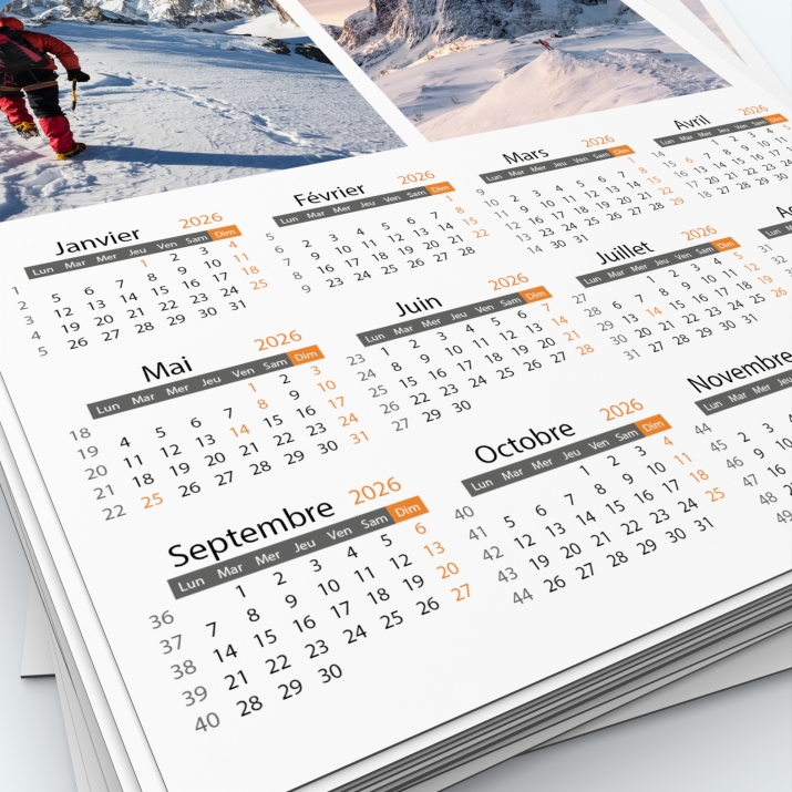 Calendrier Magnet (Aimanté) - Grille calendaire personnalisable