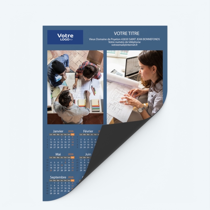 Calendrier Magnet (Aimanté) - Papier magnétique