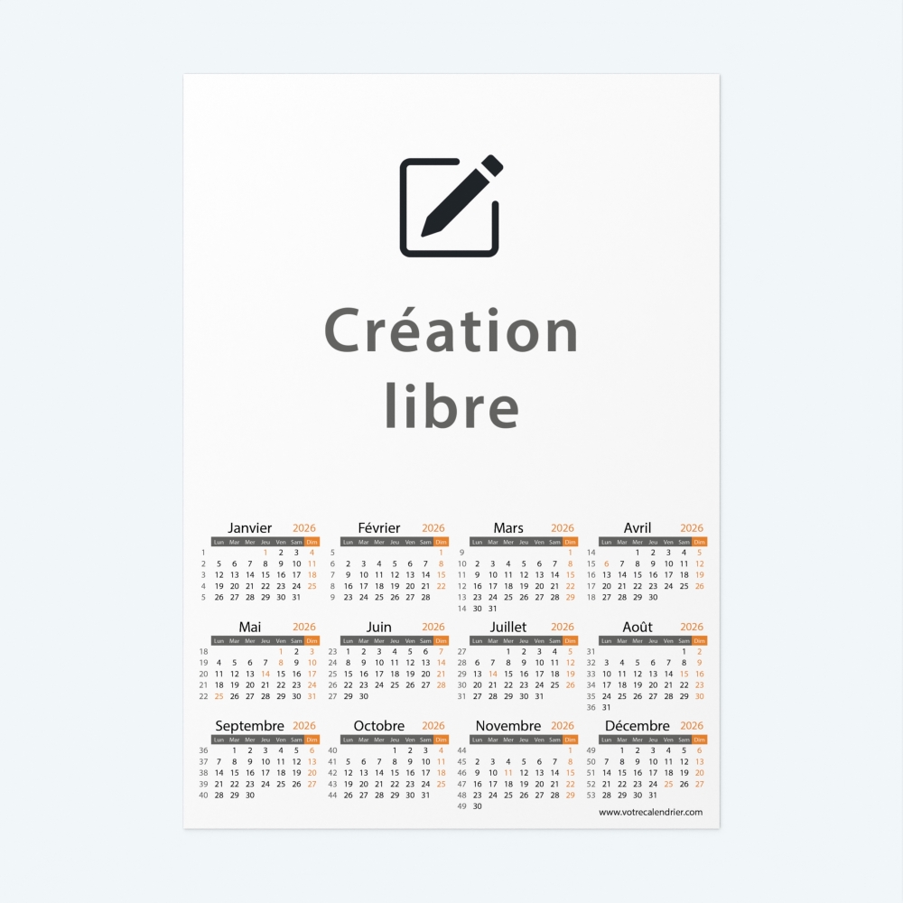 Calendrier Magnet (Aimanté)