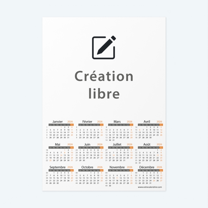 Calendrier Magnet (Aimanté)