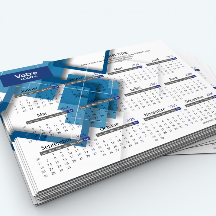 Calendrier Magnet mini (aimanté) - Nombre de photos, logos et texte illimité