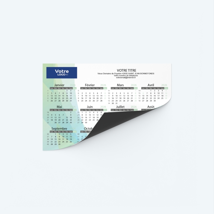 Calendrier Magnet mini (aimanté) - Papier magnétique