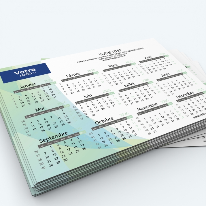 Calendrier Magnet mini (aimanté) - Nombre de photos, logos et texte illimité