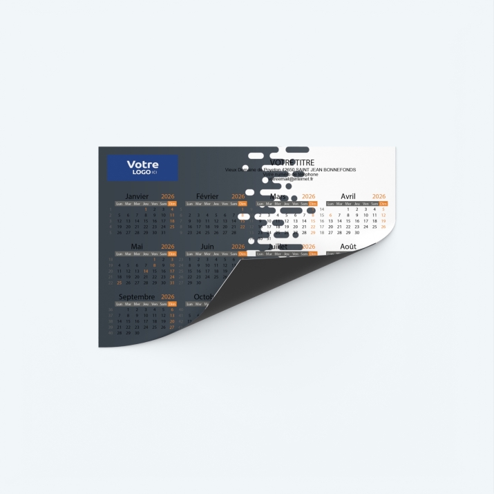 Calendrier Magnet mini (aimanté) - Papier magnétique