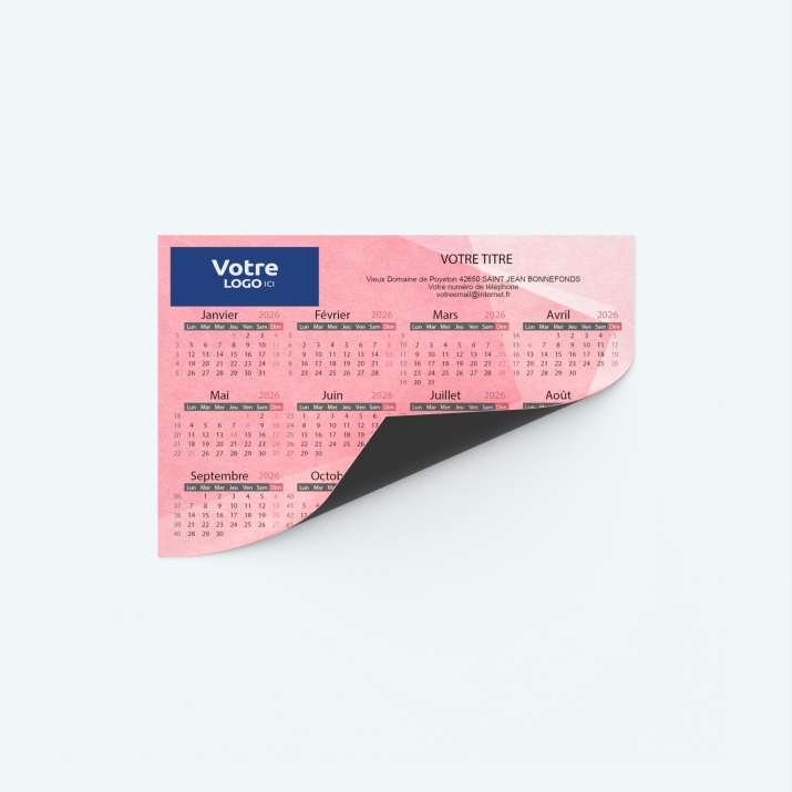 Calendrier Magnet mini (aimanté) - Papier magnétique