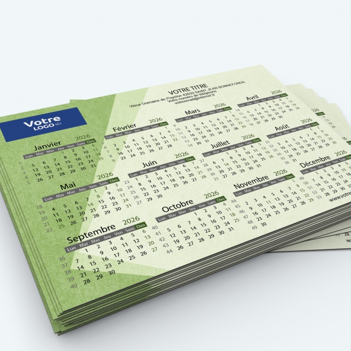 Calendrier Magnet mini (aimanté) - Nombre de photos, logos et texte illimité