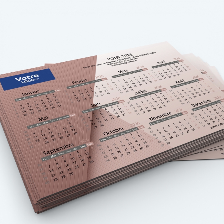 Calendrier Magnet mini (aimanté) - Nombre de photos, logos et texte illimité