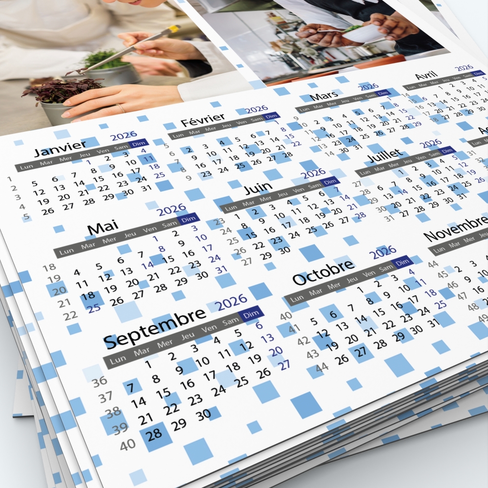 Calendrier Magnet (Aimanté) - Grille calendaire personnalisable