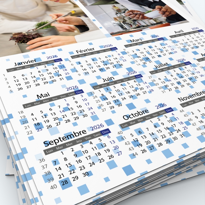 Calendrier Magnet (Aimanté) - Grille calendaire personnalisable
