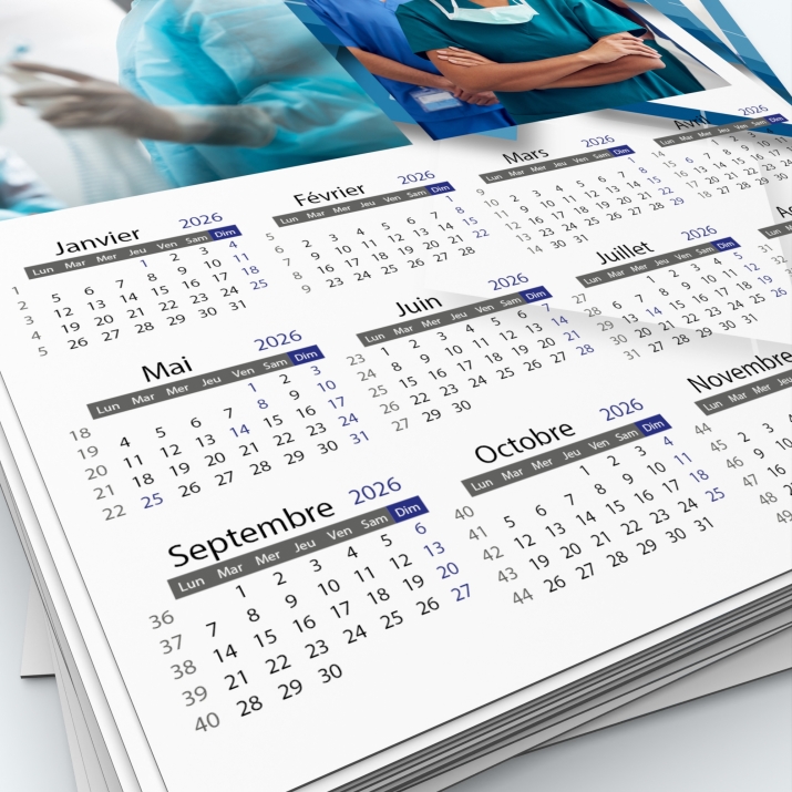 Calendrier Magnet (Aimanté) - Grille calendaire personnalisable