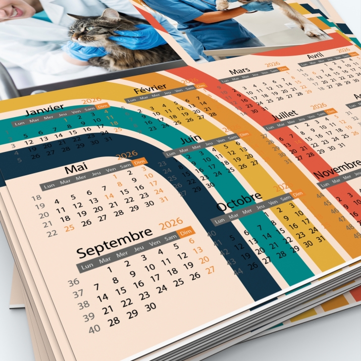 Calendrier Magnet (Aimanté) - Grille calendaire personnalisable