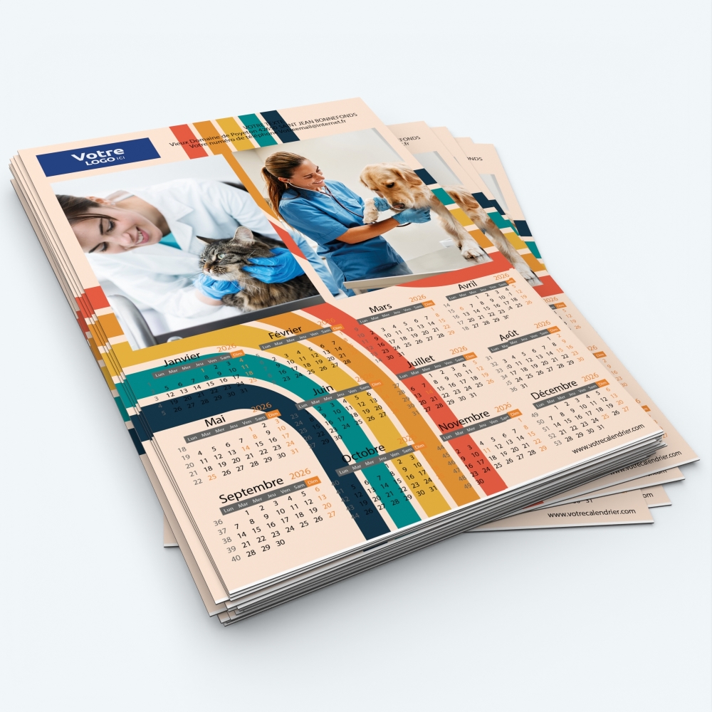 Calendrier Magnet (Aimanté) - Minimum de commande : 25 exemplaires