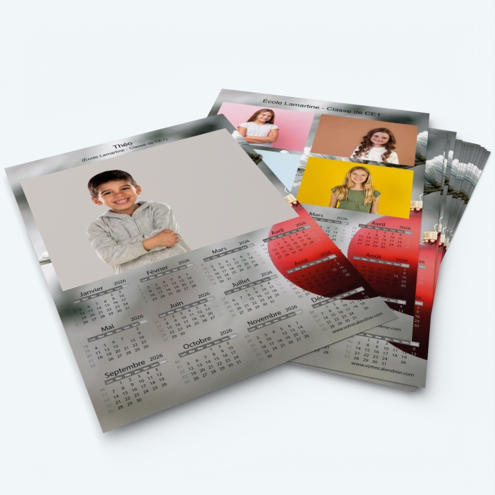 Pack multi calendriers - Une ou plusieurs photos pour chaque enfant