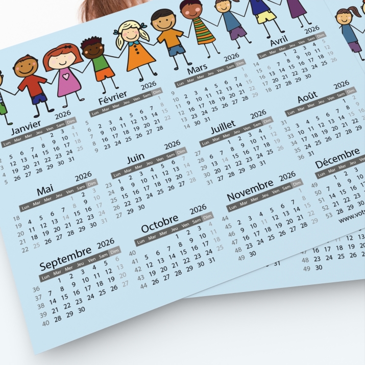 Pack multi calendriers - Grille calendaire utile et pratique