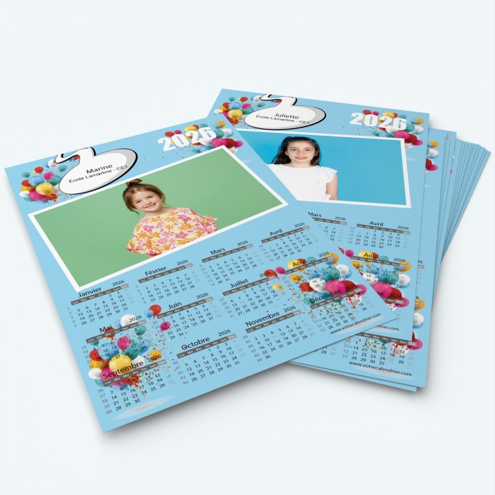 Pack multi calendriers - Une ou plusieurs photos pour chaque enfant