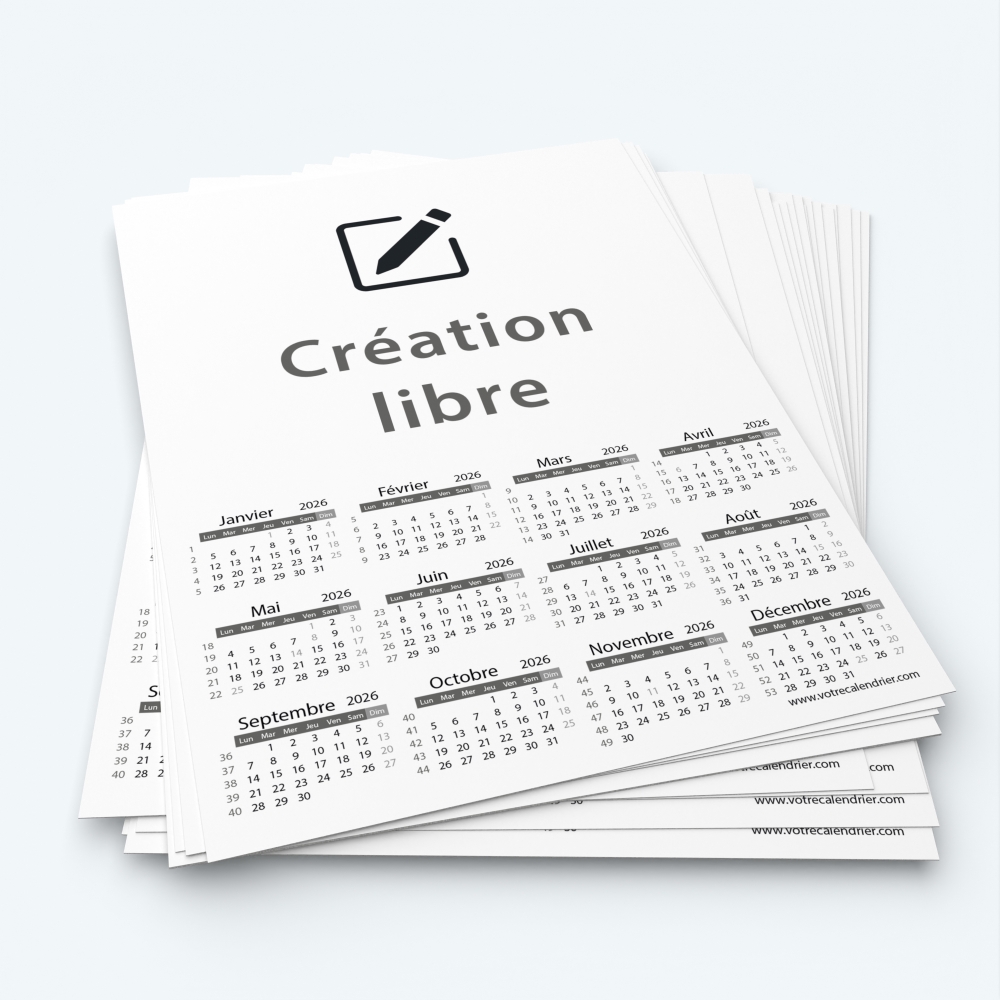 Pack multi calendriers - Minimum de commande 20 exemplaires
