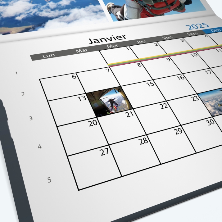 Calendrier agrafé Photo Date