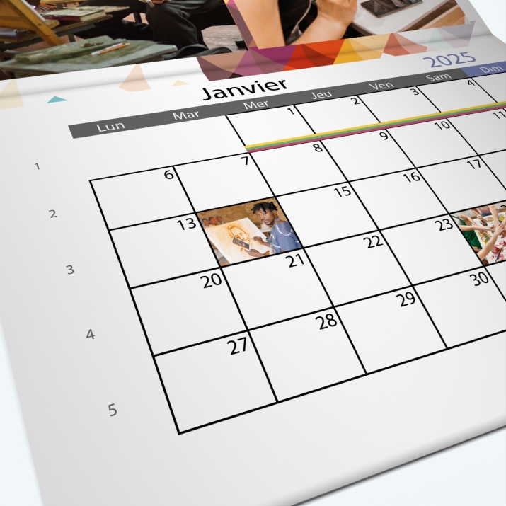 Calendrier agrafé Photo Date