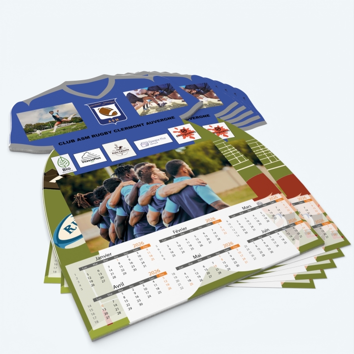 Calendrier photo maillot de rugby - Minimum de commande : 25 exemplaires