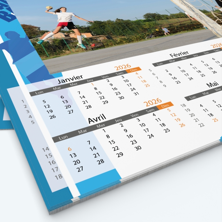 Calendrier photo Maillot de Handball - Grille calendaire personnalisable
