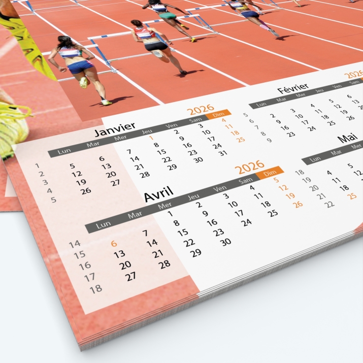 Calendrier photo Maillot de Athlétisme - Grille calendaire personnalisable