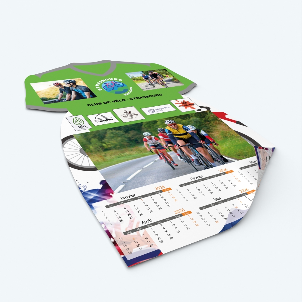 Calendrier photo Maillot de Vélo - Impression recto/verso pour plus de photos