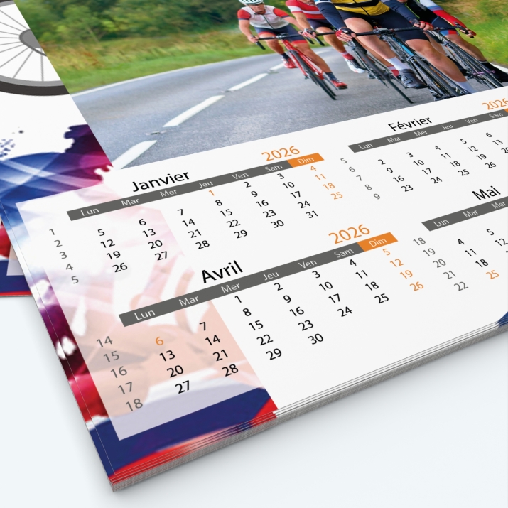 Calendrier photo Maillot de Vélo - Grille calendaire personnalisable