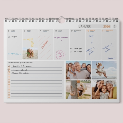 Calendrier photo mural semainier