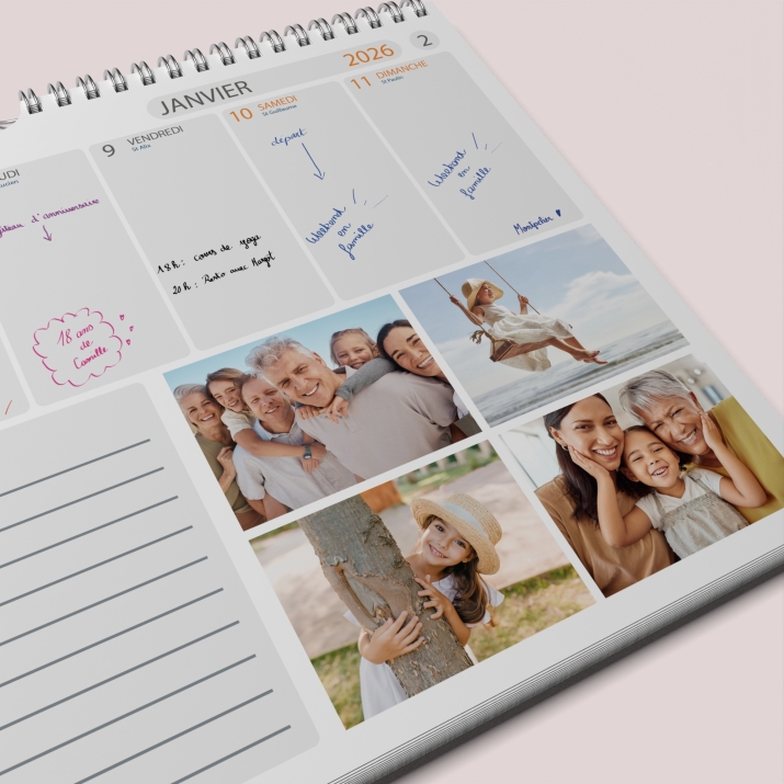 Calendrier photo mural semainier