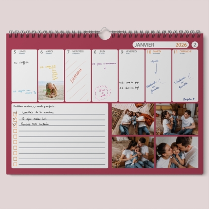 Calendrier photo mural semainier