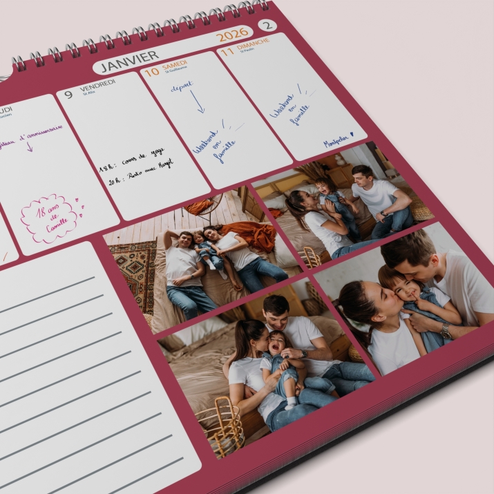 Calendrier photo mural semainier