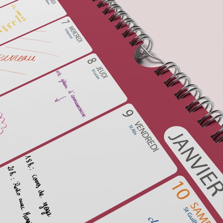 Calendrier photo mural semainier