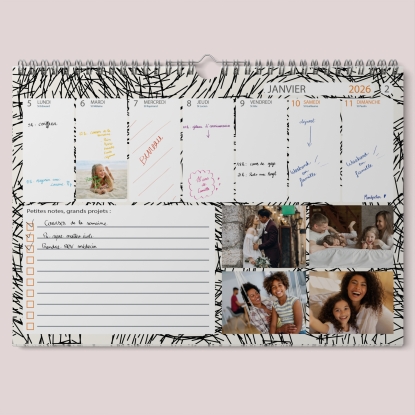 Calendrier photo mural semainier