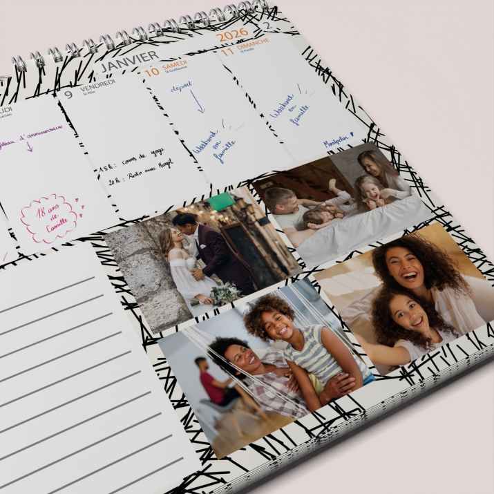 Calendrier photo mural semainier