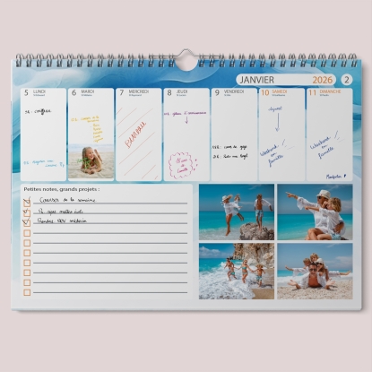 Calendrier photo mural semainier