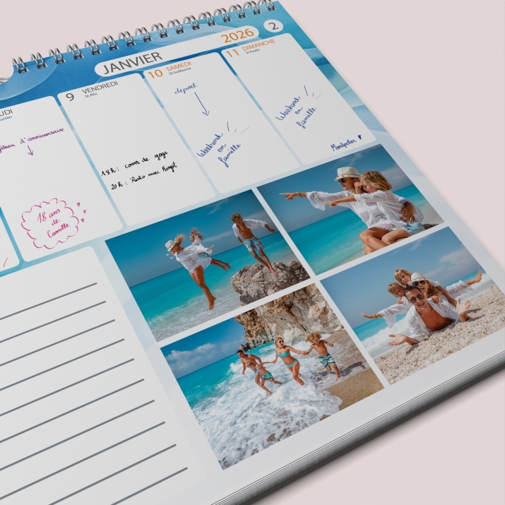 Calendrier photo mural semainier