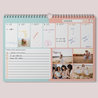 Calendrier photo mural semainier
