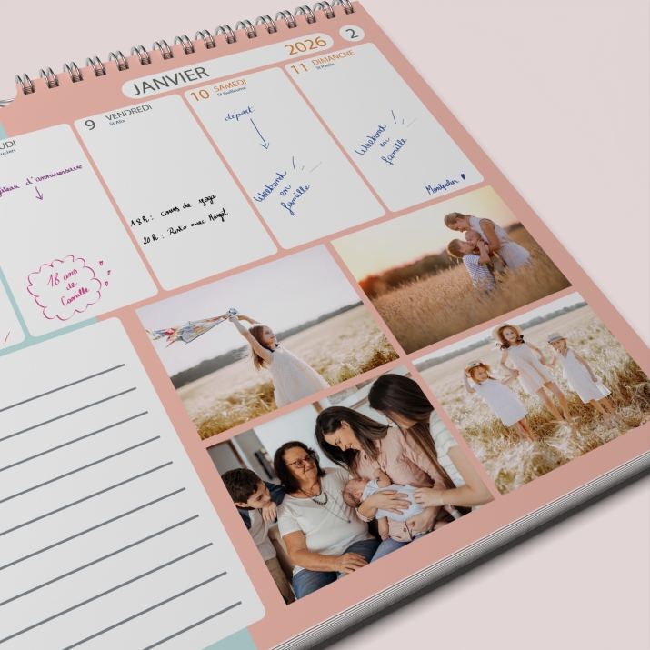 Calendrier photo mural semainier