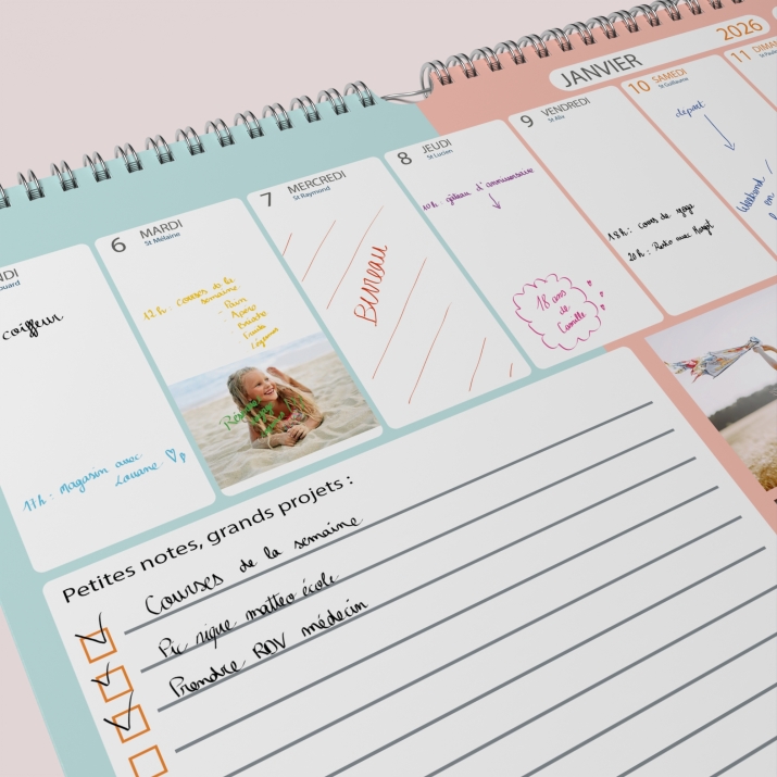 Calendrier photo mural semainier