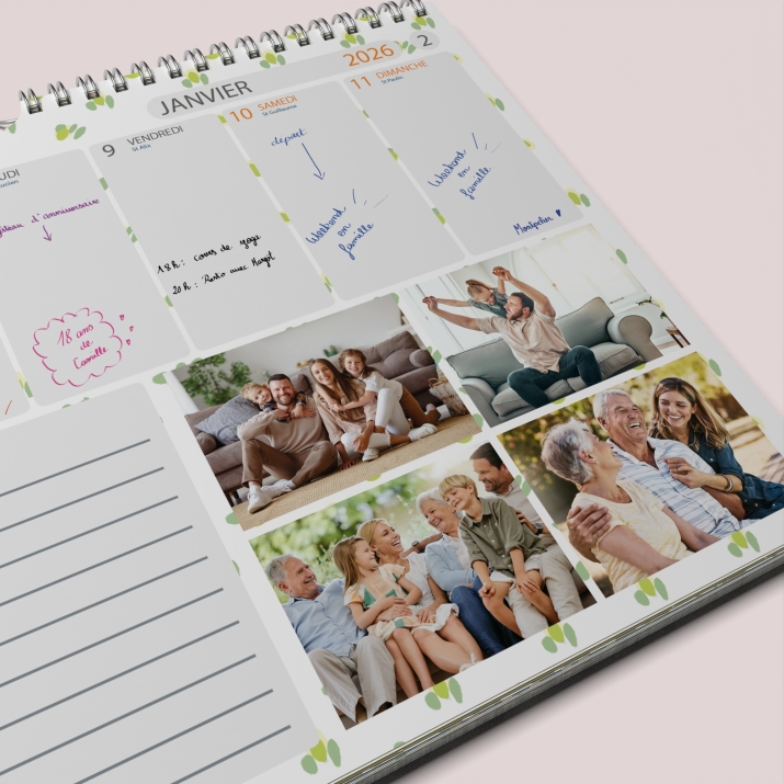 Calendrier photo mural semainier