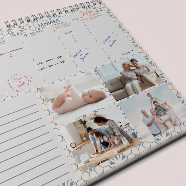 Calendrier photo mural semainier