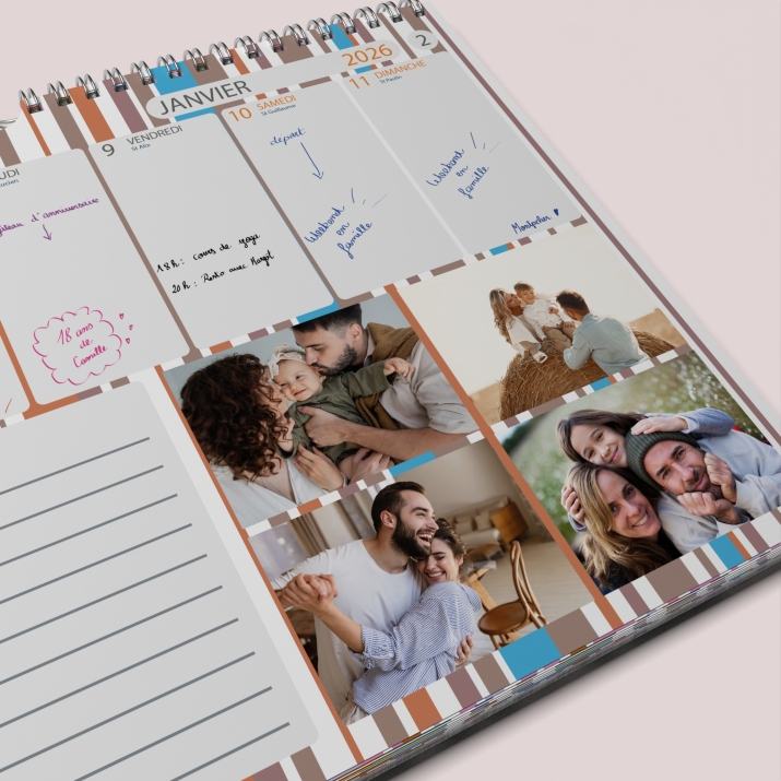 Calendrier photo mural semainier