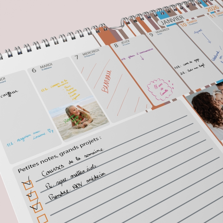 Calendrier photo mural semainier