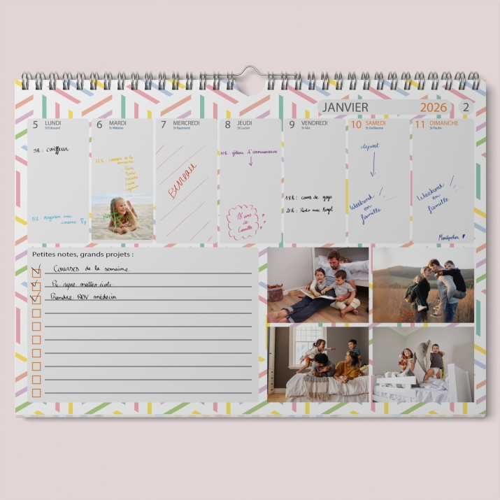 Calendrier photo mural semainier